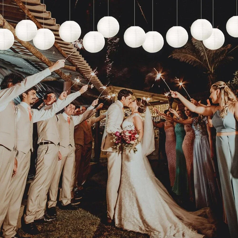 48 White Paper Lanterns 6-inch New Wedding Birthday Party Shower Chinese Decor